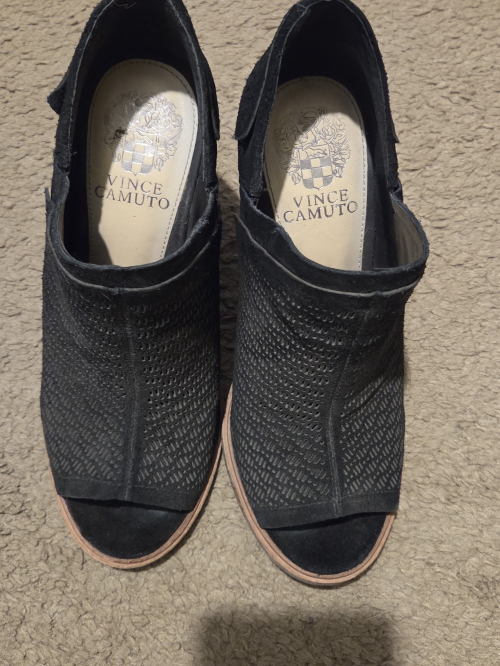 Vince Camuto Black Woven Open-Toe Mules